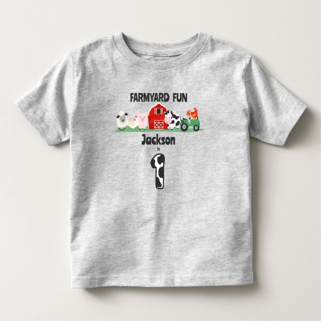 Camiseta Infantil Fazenda de primeiro aniversario do quintal (Frente)