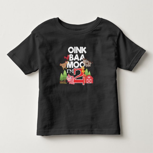 Camiseta Infantil Fazenda segundo aniversário com 2 anos de idade (Frente)