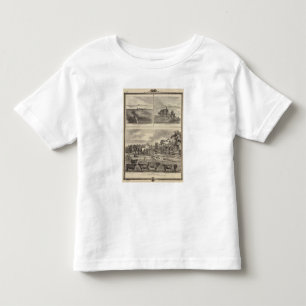 Camiseta Infantil Fazenda, vinhedo e residências em Cedar County