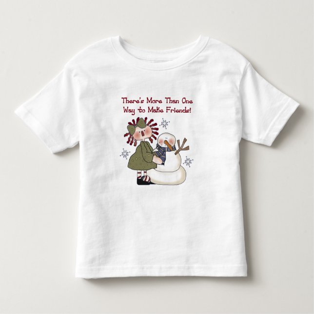 Camiseta Infantil Fazer Amigos Snowman T-shirts e presentes (Frente)