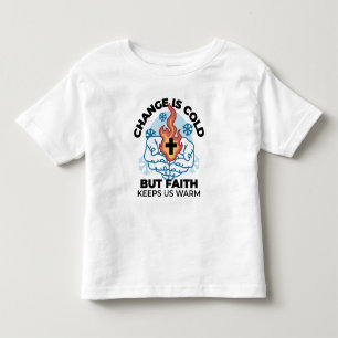 Camiseta Infantil Fé nos mantém aquecidos - Uplifando a Trabalho de