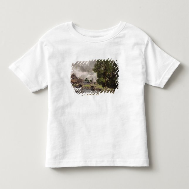 Camiseta Infantil Fechamento e moinho de John Constable | Dedham (Frente)