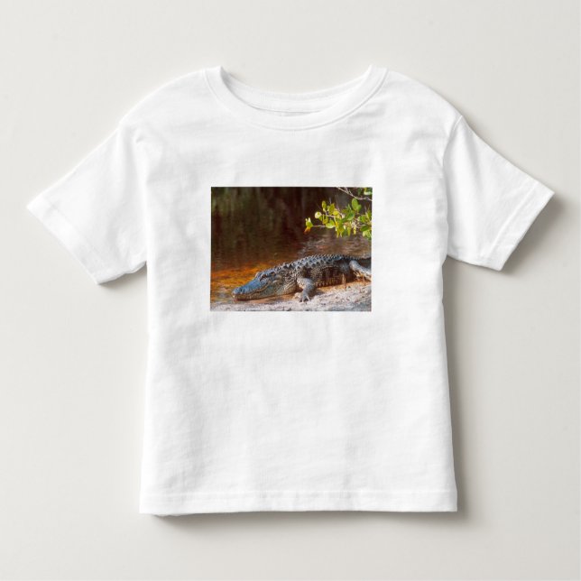 Camiseta Infantil Feche um jacaré americano no J.N. (Frente)