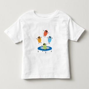 Camiseta Infantil Feijões Doces Bonitos, Jumping, Vestindo óculos 