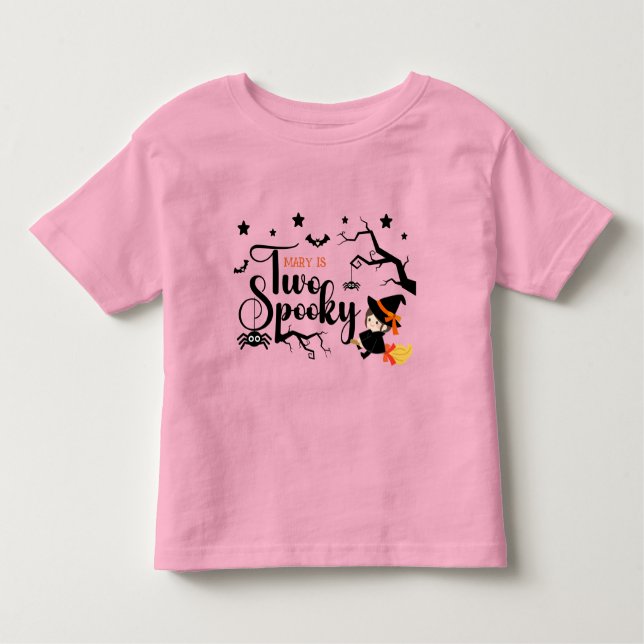 Camiseta Infantil Feiticeira Bonita Dois Malditos Halloween Rosa (Frente)
