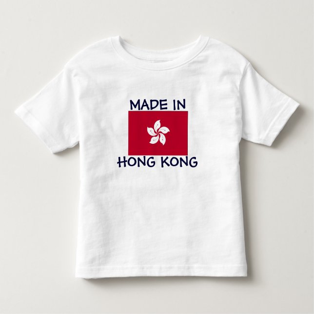 Camiseta Infantil Feito em Hong Kong (Frente)
