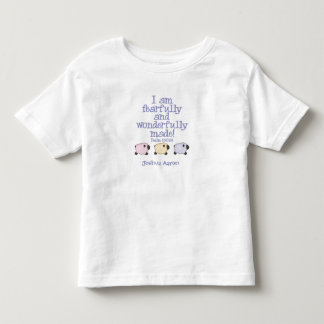 Camiseta Infantil Feito temìvel e maravilhosamente - azul