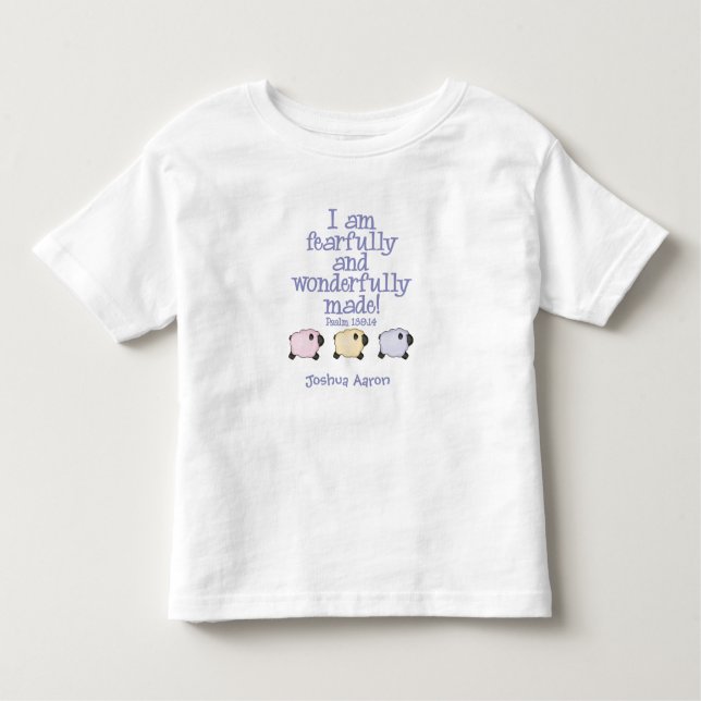 Camiseta Infantil Feito temìvel e maravilhosamente - azul (Frente)