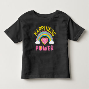 Camiseta Infantil Felicidade é Arco-Íris de Potência