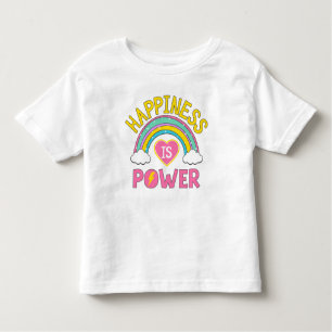 Camiseta Infantil Felicidade é Arco-Íris de Potência