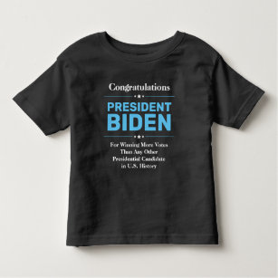 Camiseta Infantil Felicita o Presidente Biden, Candidato Mais Votado