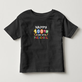 Camiseta Infantil Feliz 100º Dia da Pré-escola