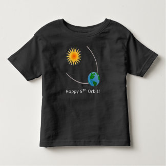 Camiseta Infantil Feliz 5 Orbit Space Birth Shirt