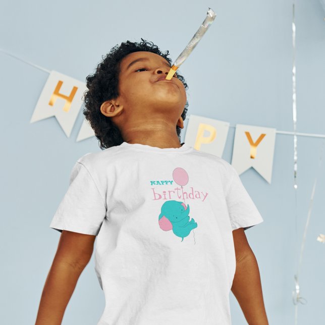 Camiseta Infantil Feliz aniversário (Criador carregado)