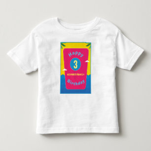Camiseta Infantil Feliz Aniversário 3 Anos Menina Personaliza T-