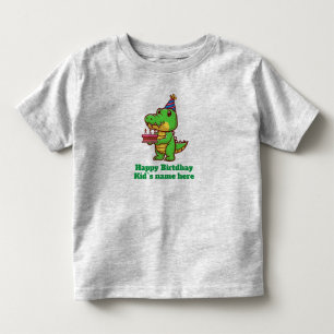 Camiseta Infantil Feliz aniversário crianças crocodilo presente de b