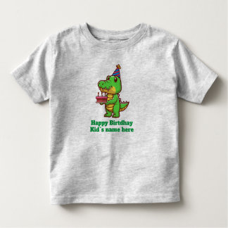 Camiseta Infantil Feliz aniversário crianças crocodilo presente de b