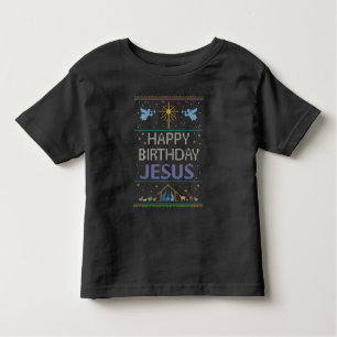 Camiseta Infantil Feliz Aniversário Jesus Natal Púrpura Religião