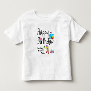 Camiseta Infantil Feliz aniversário. Pai te amar.