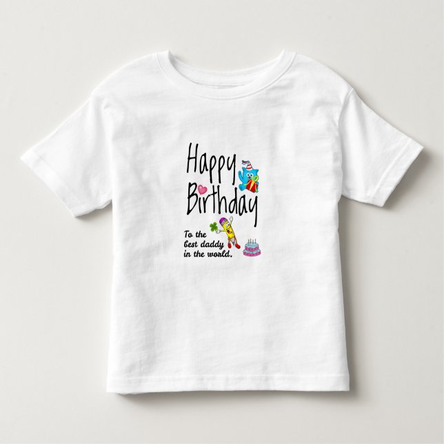 Camiseta Infantil Feliz aniversário para o melhor pai do mundo (Frente)
