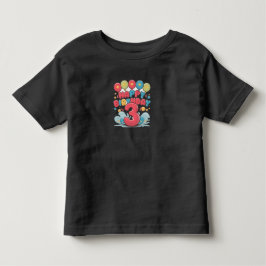 Camiseta Infantil Feliz aniversário presente 3 para 