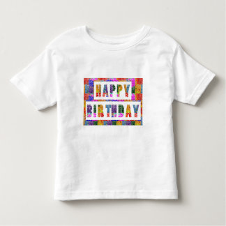 Camiseta Infantil FELIZ ANIVERSARIO: T-shirt fino do jérsei da
