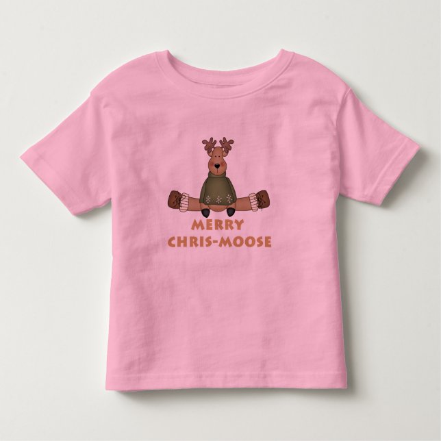 Camiseta Infantil Feliz Chris-Moose T-shirts e presentes (Frente)