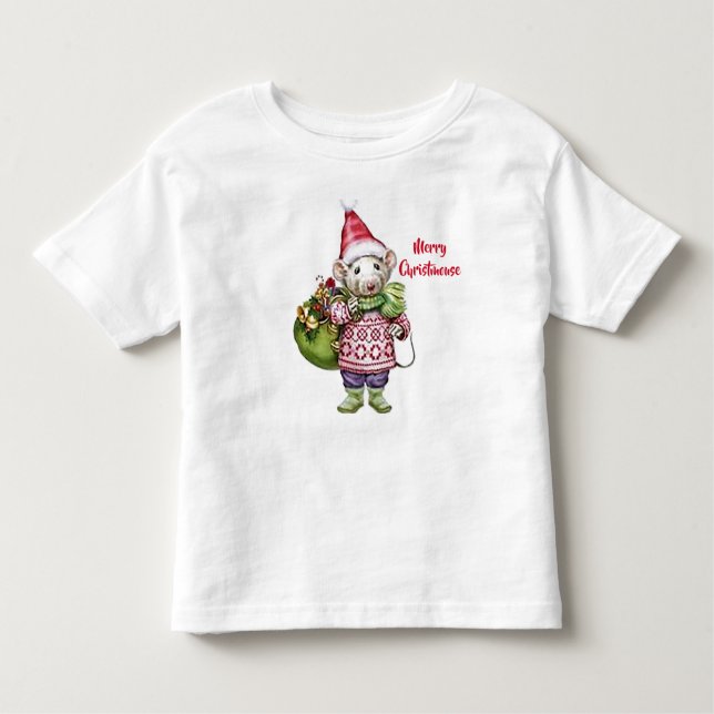 Camiseta Infantil Feliz Christmouse Toddler T-Shirt (Frente)