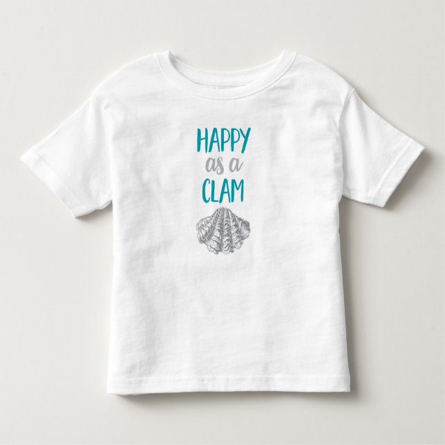 Camiseta Infantil Feliz como um Clam (Frente)