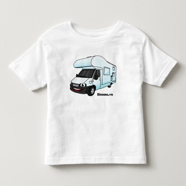 Camiseta Infantil Feliz desenho animado da câmera (Frente)