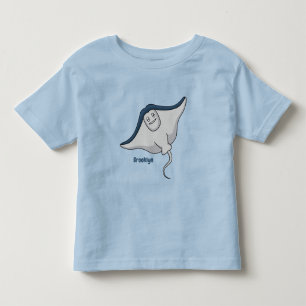Camiseta Infantil Feliz desenho animado de peixes-raia