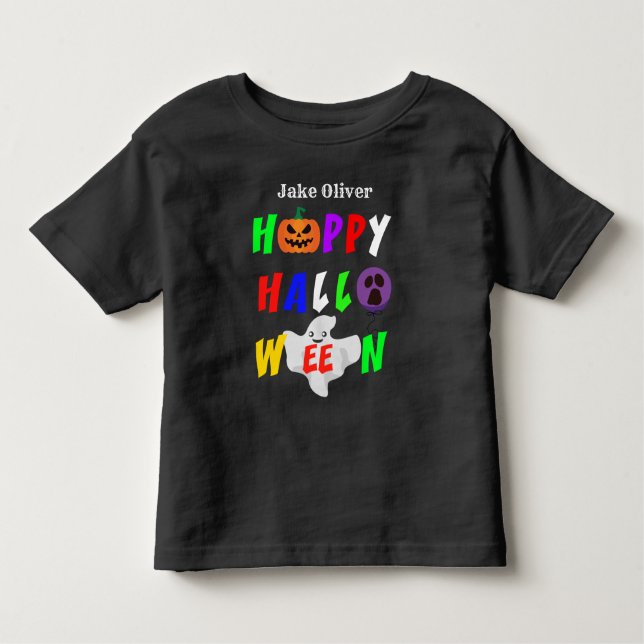 Camiseta Infantil Feliz Dia das Bruxas Colorido (Frente)