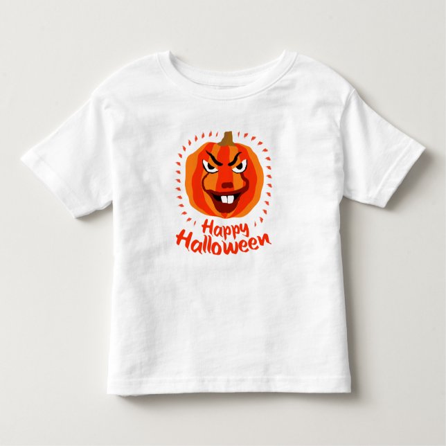 Camiseta Infantil 🎃 Feliz Dia das Bruxas - Engraçado, Assustador e  (Frente)
