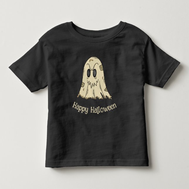 Camiseta Infantil Feliz Dia das Bruxas Fantasma (Frente)