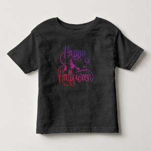 Camiseta Infantil Feliz Dia das Bruxas, Gato-de-bruxa voadora