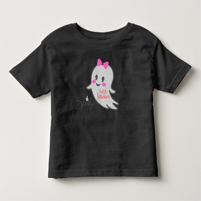 Camiseta Infantil Feliz Dia das Bruxas Negro (Frente)