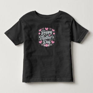 Camiseta Infantil Feliz Dia das Mães Floral Fofo Mamãe Vovó