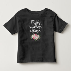 Camiseta Infantil Feliz Dia de as mães, Bela Floral Mãe Mulher Avó
