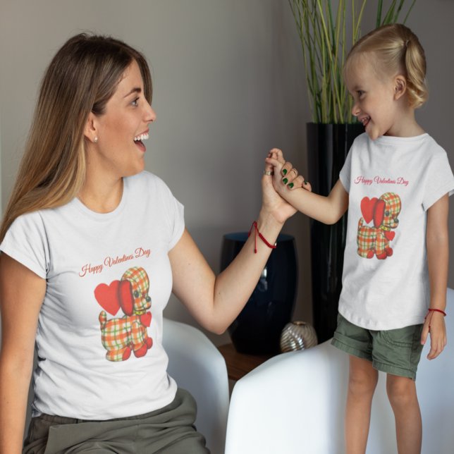 Camiseta Infantil Feliz dia de os namorados Toy Puppy (Criador carregado)