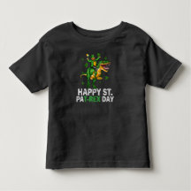 Feliz Dia de São Patrício Trex Dinossauro Criança