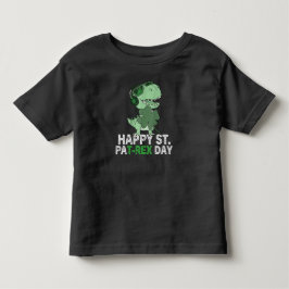 Camiseta Infantil Feliz Dia de São Patrício Trex Dinossauro Infantil