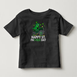 Camiseta Infantil Feliz Dia de São Patrício Trex Dinossauro Infantil