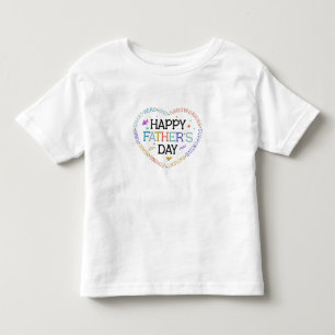 Camiseta Infantil Feliz Dia do Pai Palavra Design do Coração Nuvem
