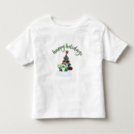 Camiseta Infantil Feliz e Natal mágico com uma torção de dragão
