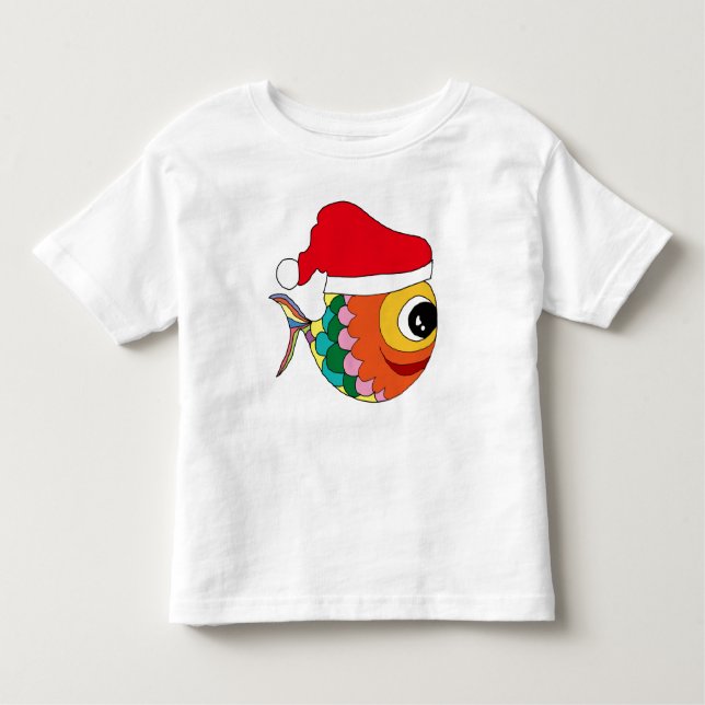 Camiseta Infantil Feliz Fishmas (Frente)