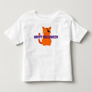 Camiseta Infantil Feliz Gato Pirata de Halloween