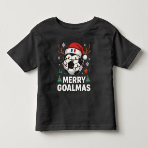 Camiseta Infantil Feliz Goalmas França - Futebol Natal Divertido