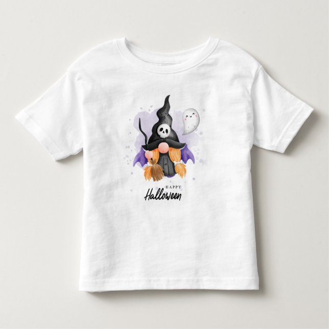 Camiseta Infantil Feliz Halloween Gnomo (Frente)