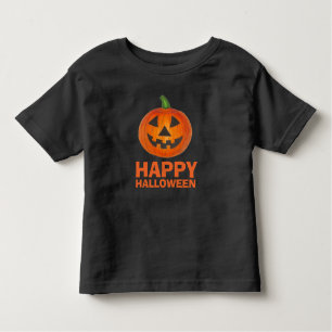Camiseta Infantil Feliz Halloween Orange Jack o'Lanterna Pumpkin