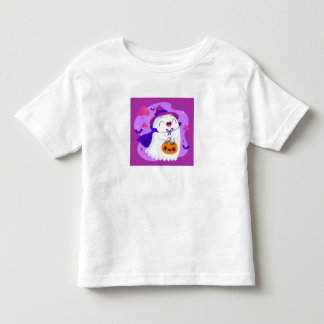 Camiseta Infantil Feliz Halloween Pequeno Fantasma & Abóbora Fofos e